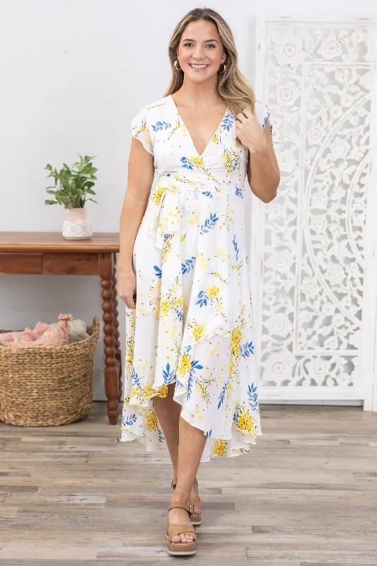 white-and-yellow-floral-high-low-maxi-dress