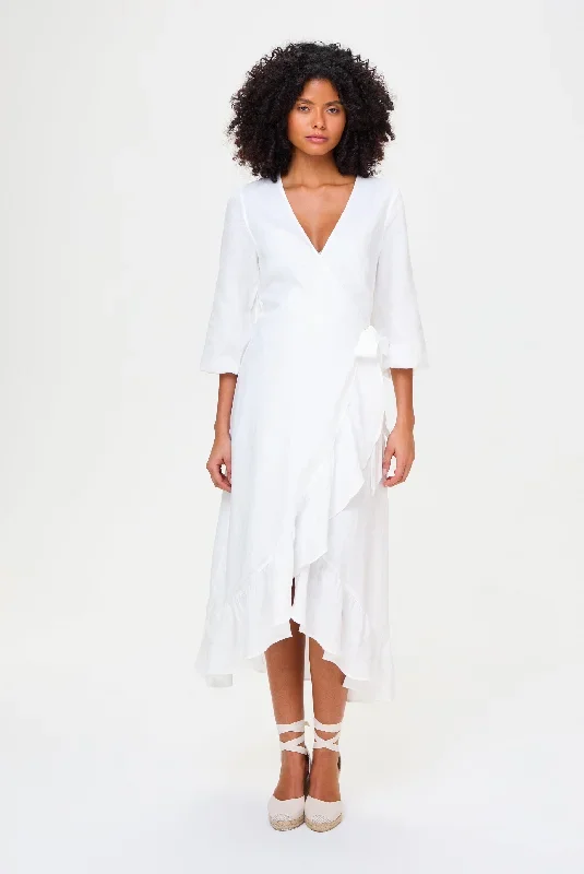 White Bay Wrap Dress