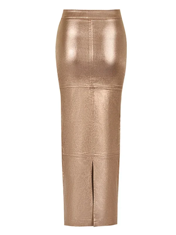 women-s-slim-fit-hip-covering-spliced-slit-pu-leather-skirt