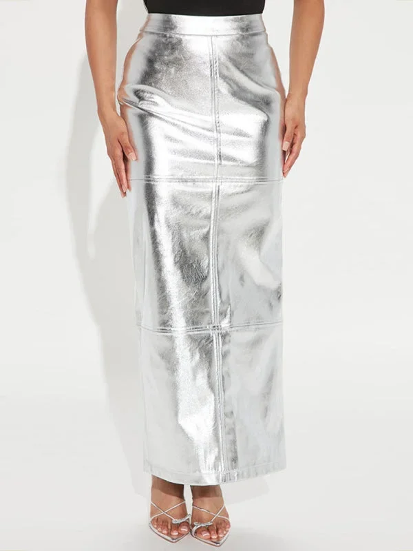 women-s-slim-fit-hip-covering-spliced-slit-pu-leather-skirt