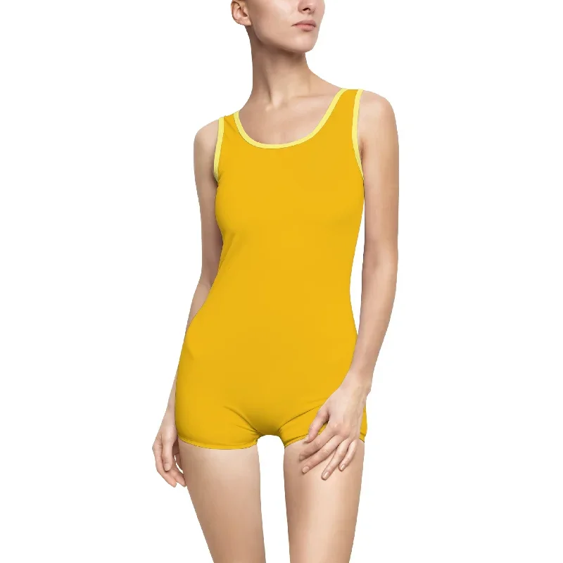 Women's Vintage Swimsuit Yellow.