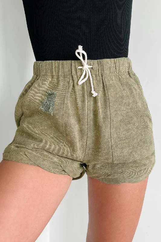 zyair-distressed-twisted-hem-shorts-olive